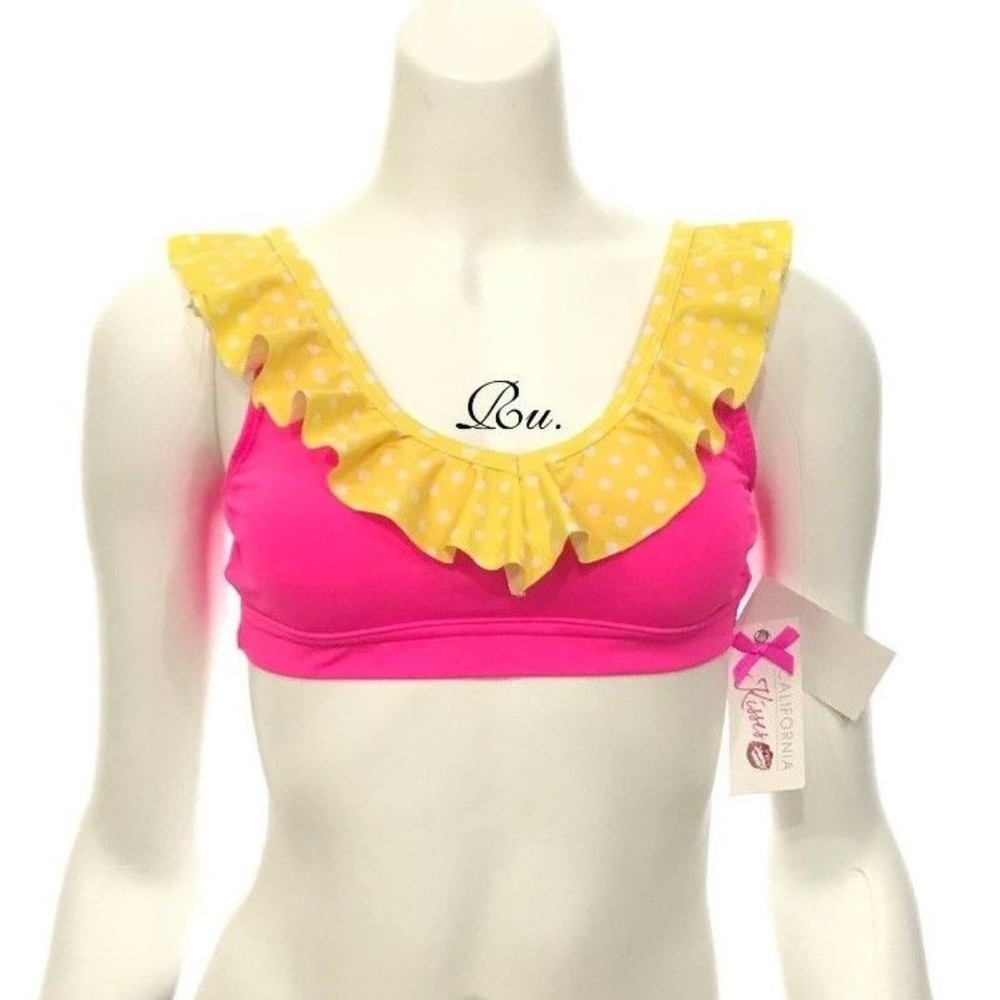 California Kisses Child Pink Yellow dot Top XL-L-M